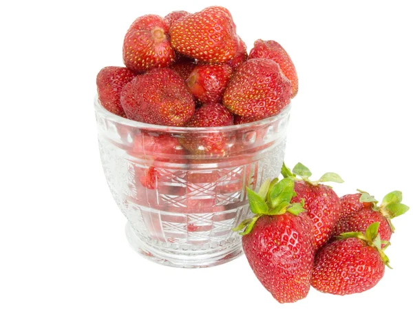 Strawberry on a dessert dish — стокове фото