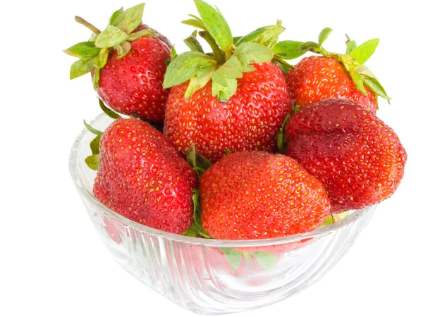Strawberry on a dessert dish — Stock Photo, Image