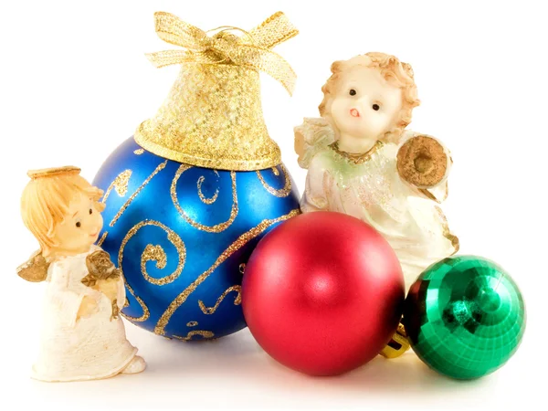 Angels and new-year toys — Stock Photo, Image