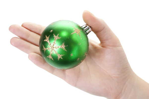 Hand and christmas toy — Stock Photo, Image