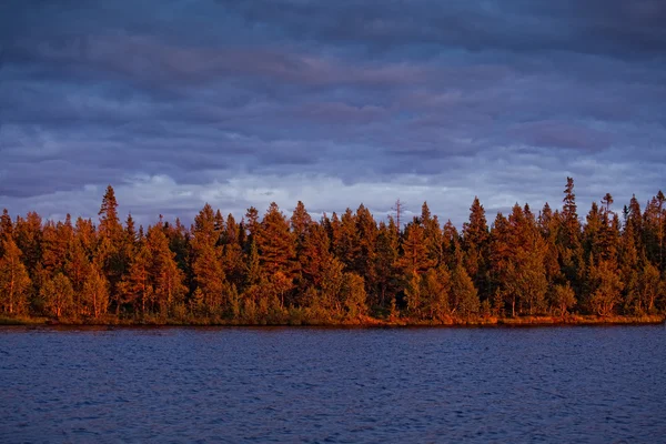 Podzimní jezero ráno — Stock fotografie