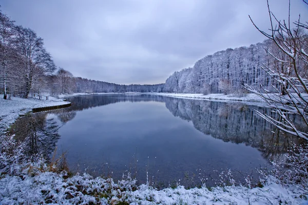 雪に覆われた池 — ストック写真
