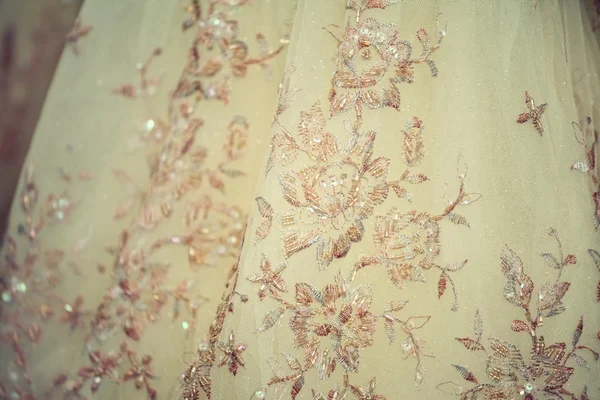 Detail svatebních šatů — Stock fotografie