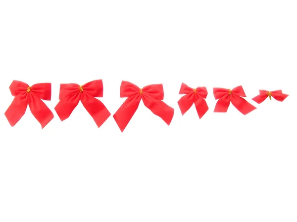 Красные рождественские ленты — стоковое фото