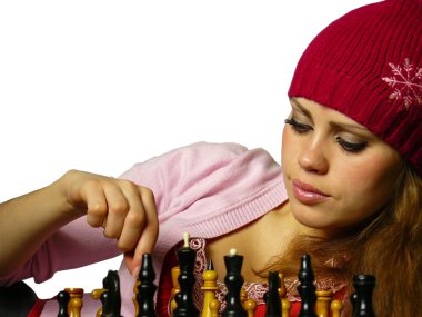 Chess of game of the girl clipart