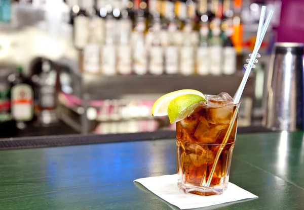 stock image Cocktail in a glass on a napkin