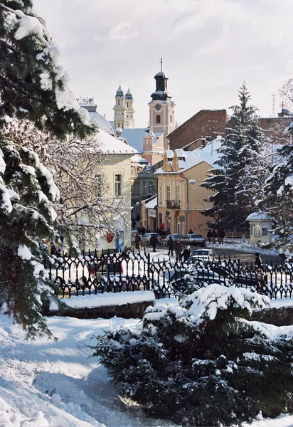 Uzhgorod in winter — Stock Photo, Image