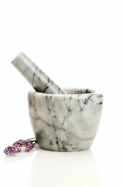 Mortar and lavender — Stock Photo, Image