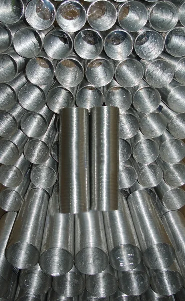 Aluminium ventilating pipes — Stock Photo, Image