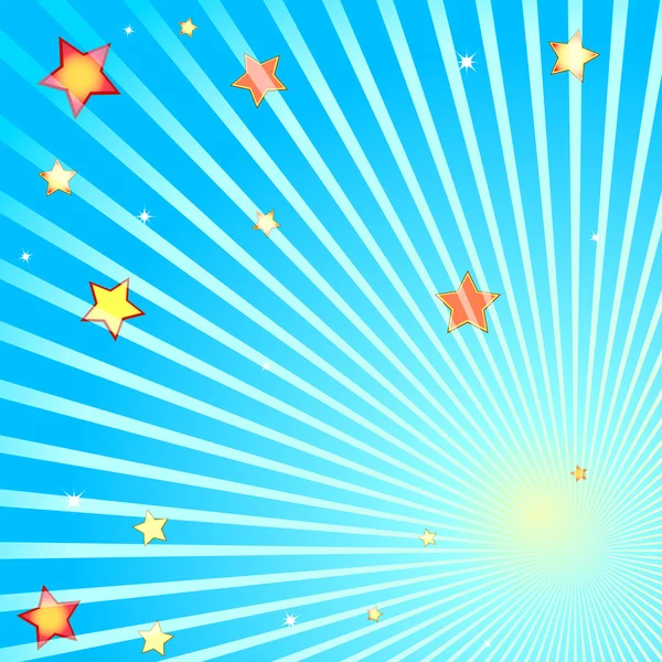 Balkar och stjärnor på en blå bakgrund — Stock vektor