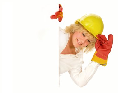 Girl in hardhat clipart