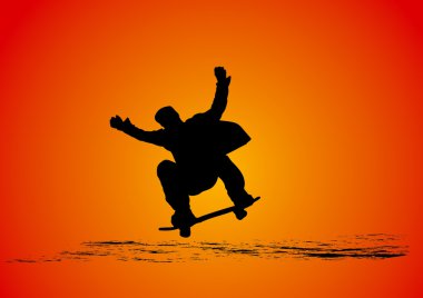 Jumping skateboarder