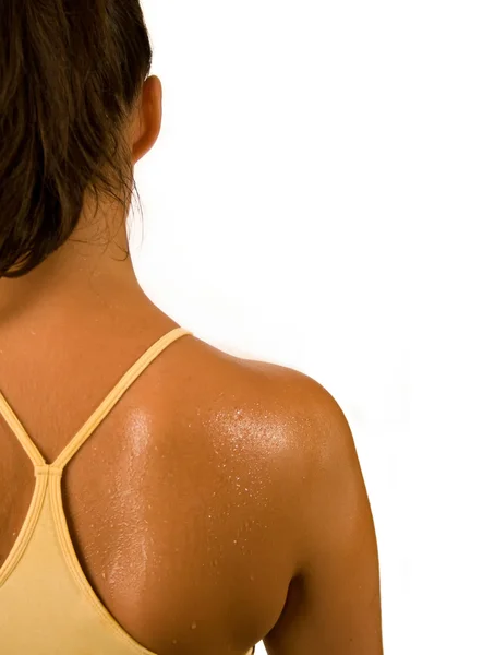 衣装 .back 争うスポーツで汗をかく女性 — ストック写真