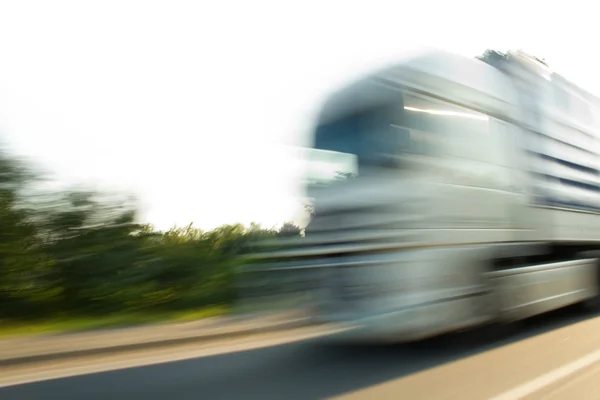 White truck with high speed — Stock Photo, Image