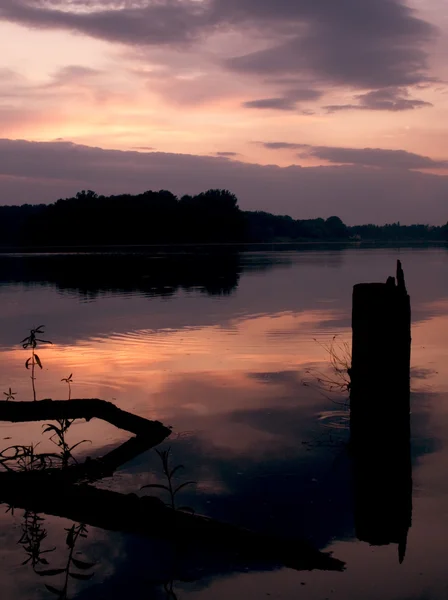 stock image Romantic sunset lake