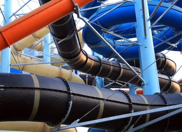 Stock image Twisting, colorful water chutes