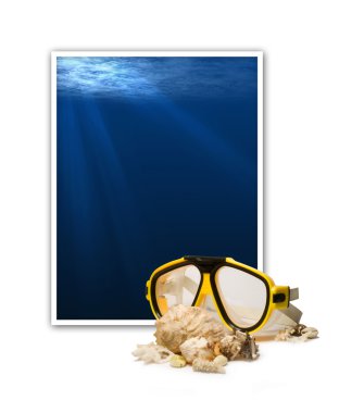 Frame with underwater scene clipart