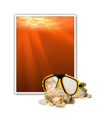 Frame with underwater scene clipart