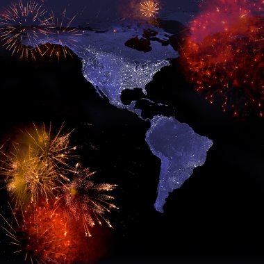 America at new years night clipart