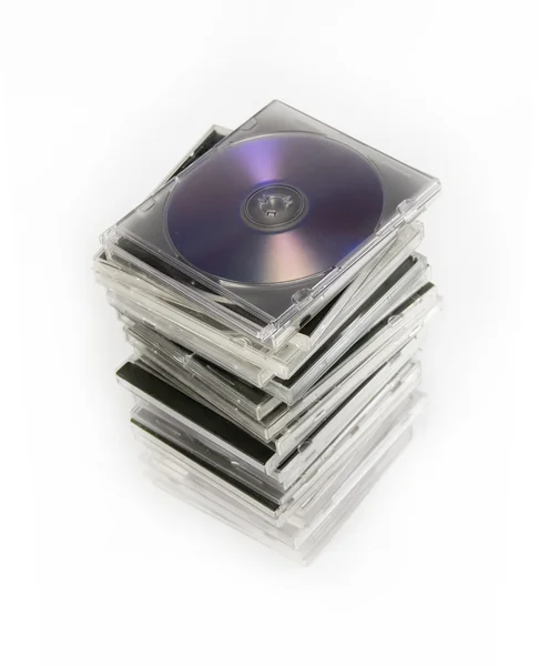 Stos etui na cd — Zdjęcie stockowe