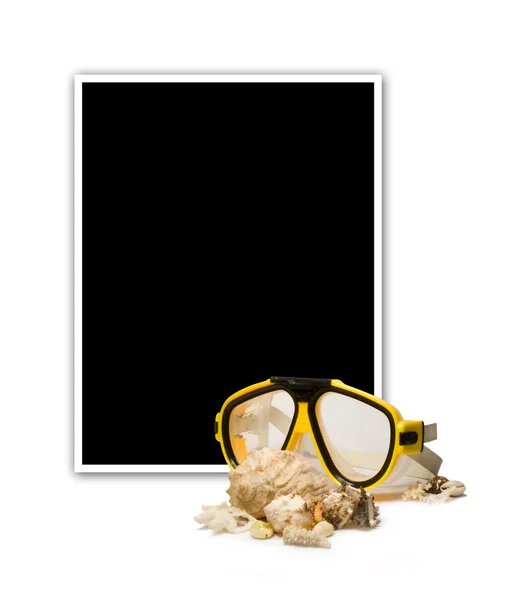 Empty frame with diving mask — Stock Photo, Image