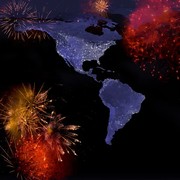America at new years night — Stock Photo, Image