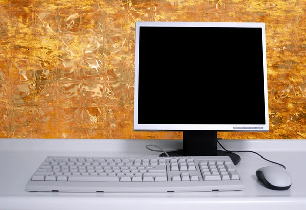 PC met zwarte desktop — Stockfoto