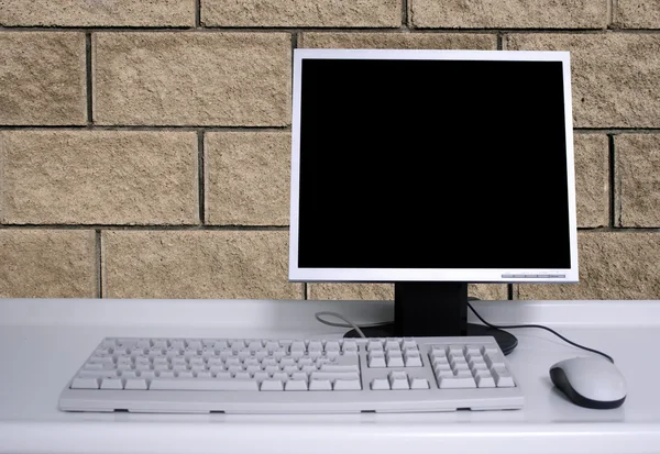 PC med svarta desktop — Stockfoto