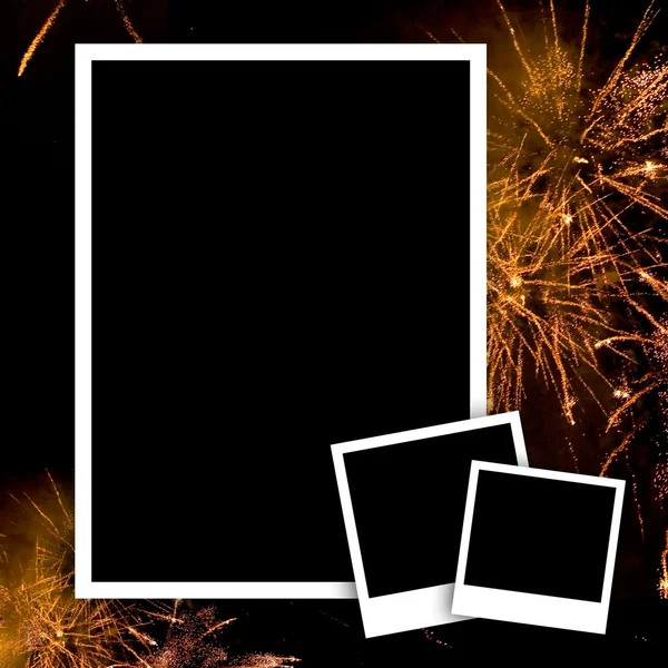 Empty photos with fireworks — Stock Photo, Image
