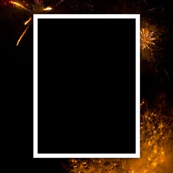 Foto vuota con fuochi d'artificio — Foto Stock
