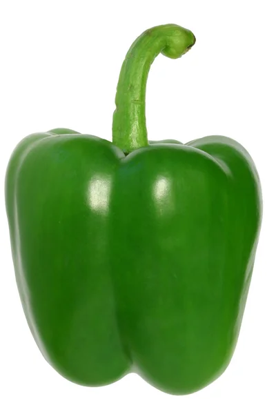 Pimienta verde, aislada sobre un fondo blanco — Foto de Stock
