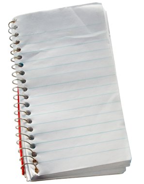 Small scruffy old reporters notepad. clipart