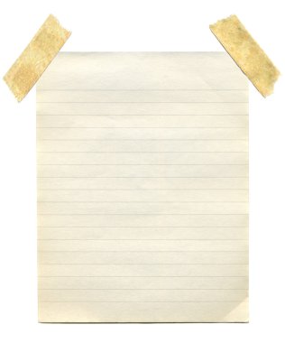 Old vintage yellowing notepaper. clipart