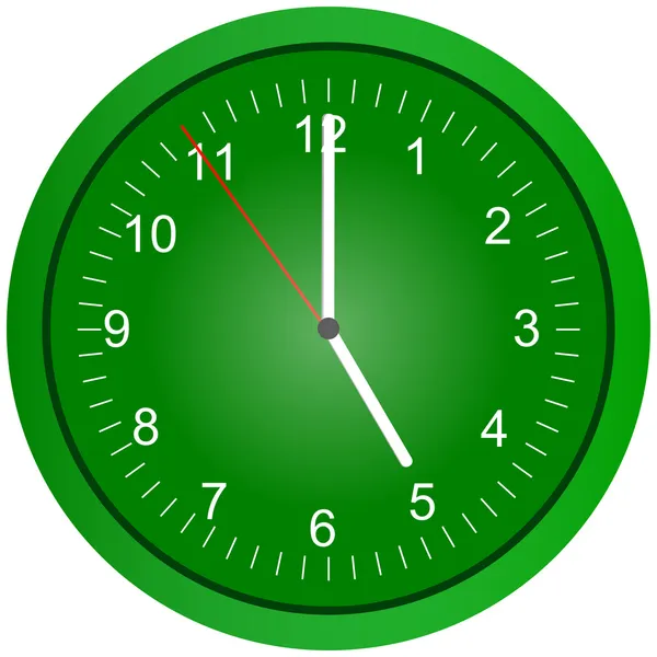 Green wall clock illustration. — Stock Photo, Image