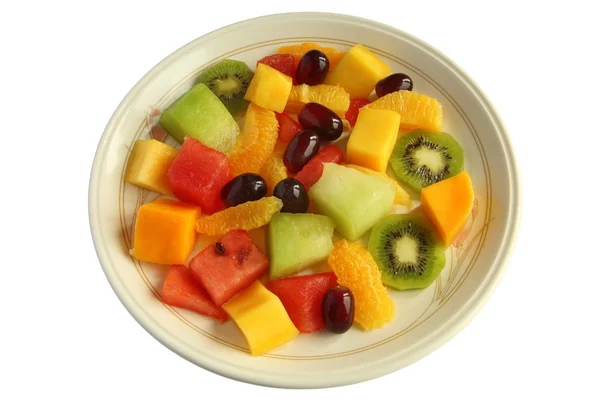 Prato de salada de frutas mistas saudáveis isolado — Fotografia de Stock