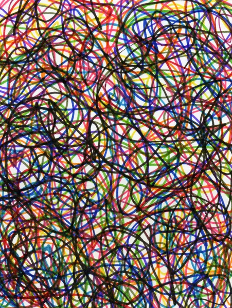 Fieltro punta pluma colorido garabatos abstracto — Foto de Stock