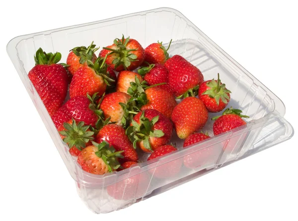 A punnet of fresh strawberries. — Stock Photo, Image