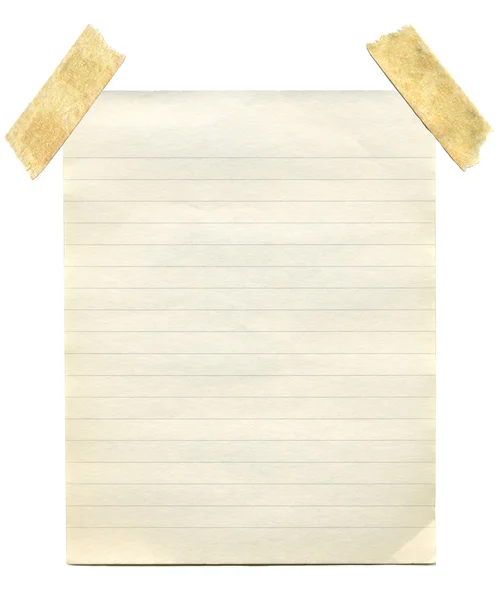 Old vintage yellowing notepaper. — Stock Photo, Image
