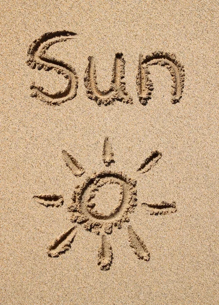 De woord-zon en een symbool. — Stockfoto