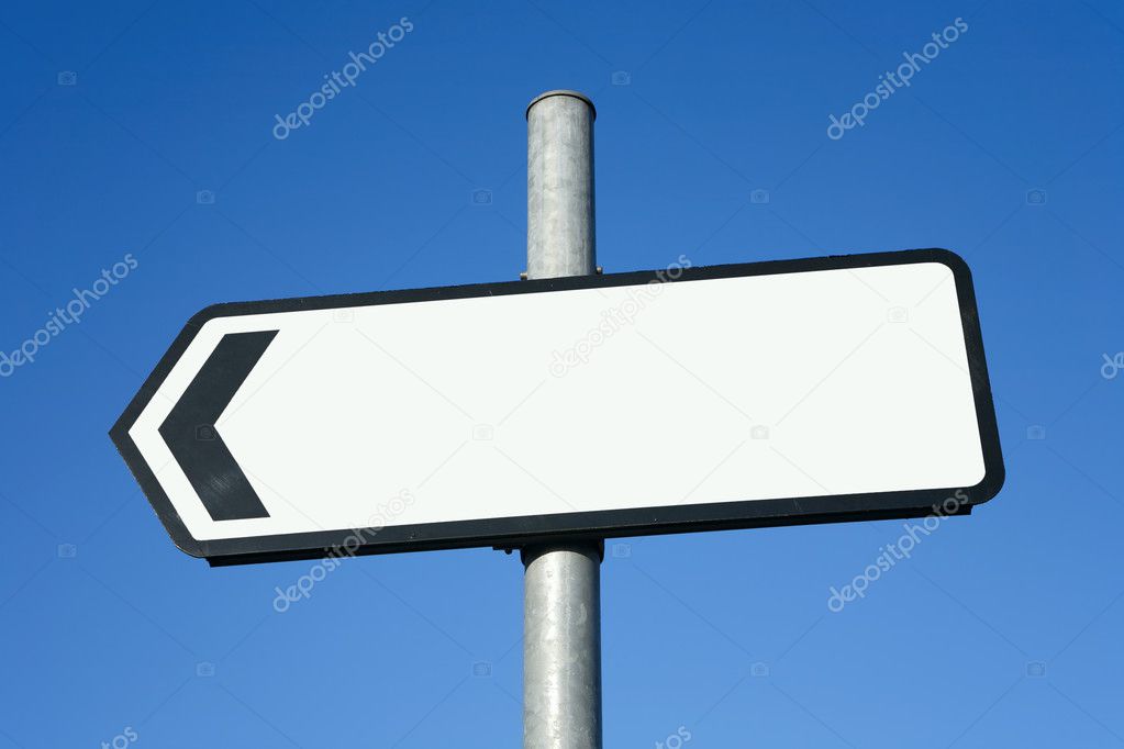 Left direction sign with space for text