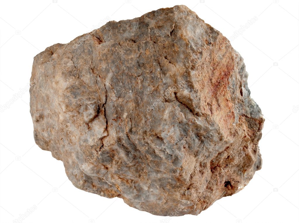Large rock stone isolated.