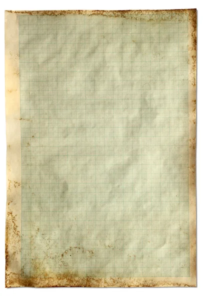 Old vintage stained graph paper. — Stock Photo, Image