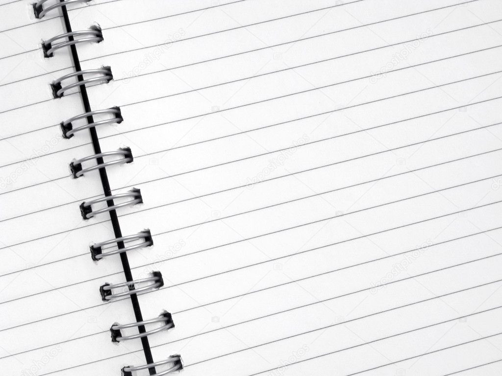 Close up of lined paper notepad.