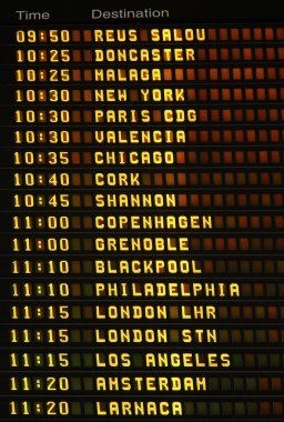 Airport airplane departures board. clipart