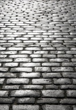 ıslak Cobblestones, St Ives, cornwall, İngiltere.