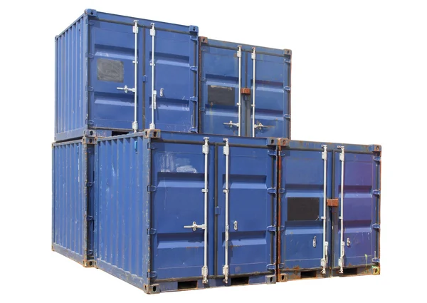 Schip cargo containers, geïsoleerd. — Stockfoto