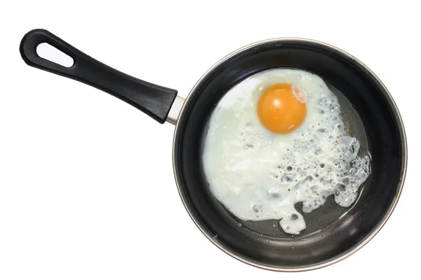 stock image Fried egg in frying pan.