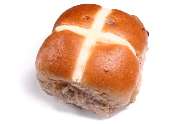 An Easter hot cross bun. — Stock Photo, Image