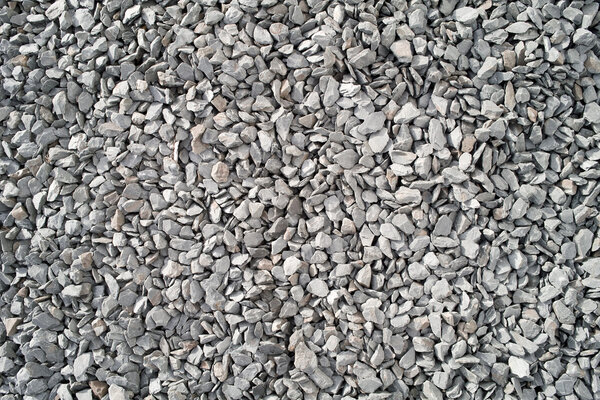 Lots of large gray stone chippings.