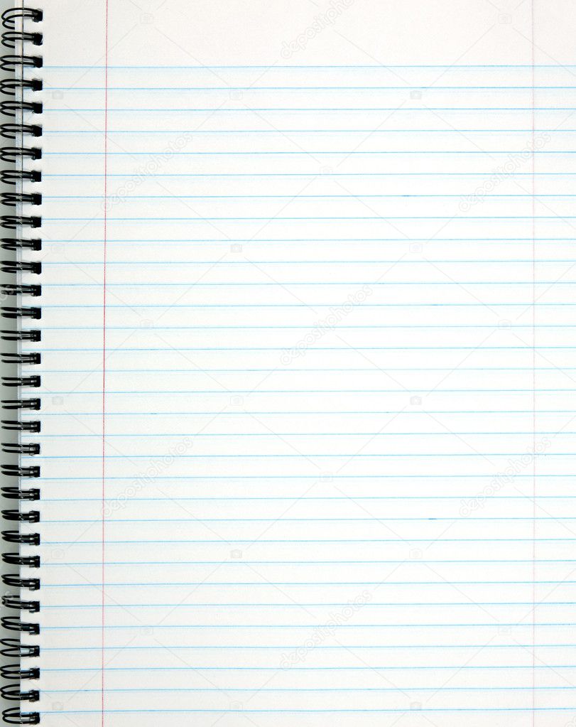 White lined notepad page.